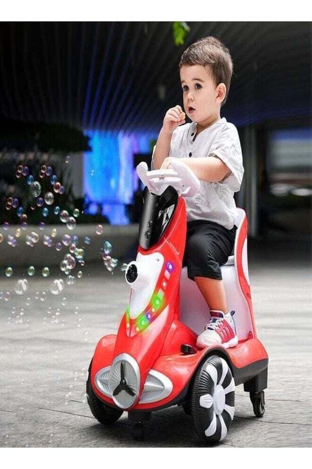 Kids Electric Ride-On Bubble Car with Music & Lights