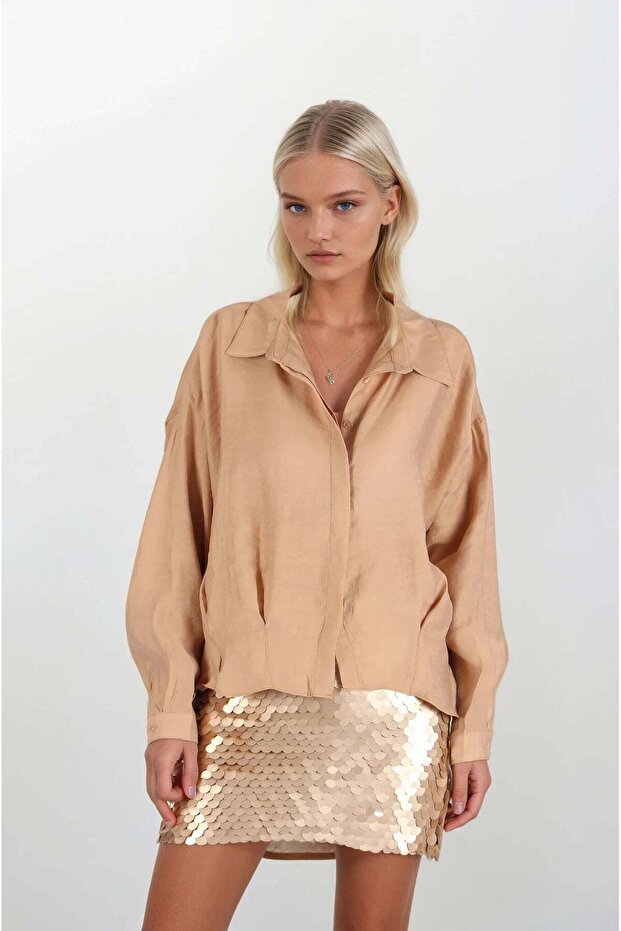 Bej Basic Gömlek - 2