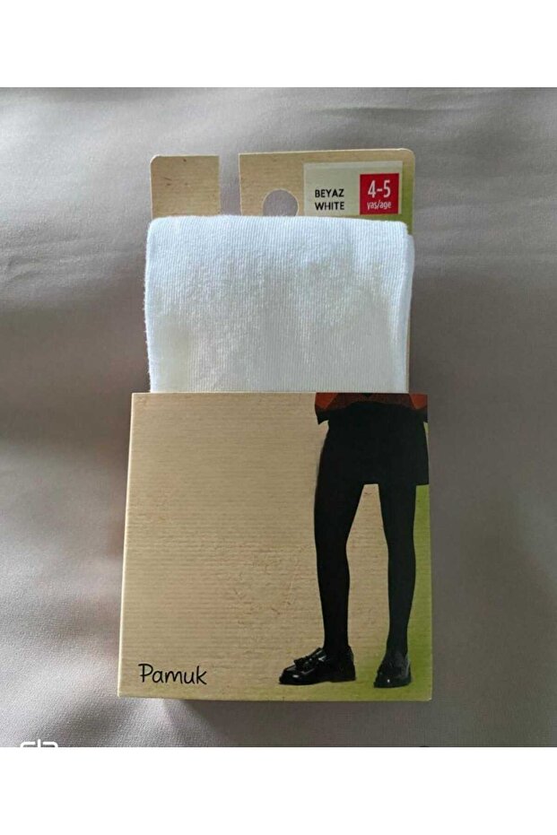 Girl's White Cotton Thick Pantyhose