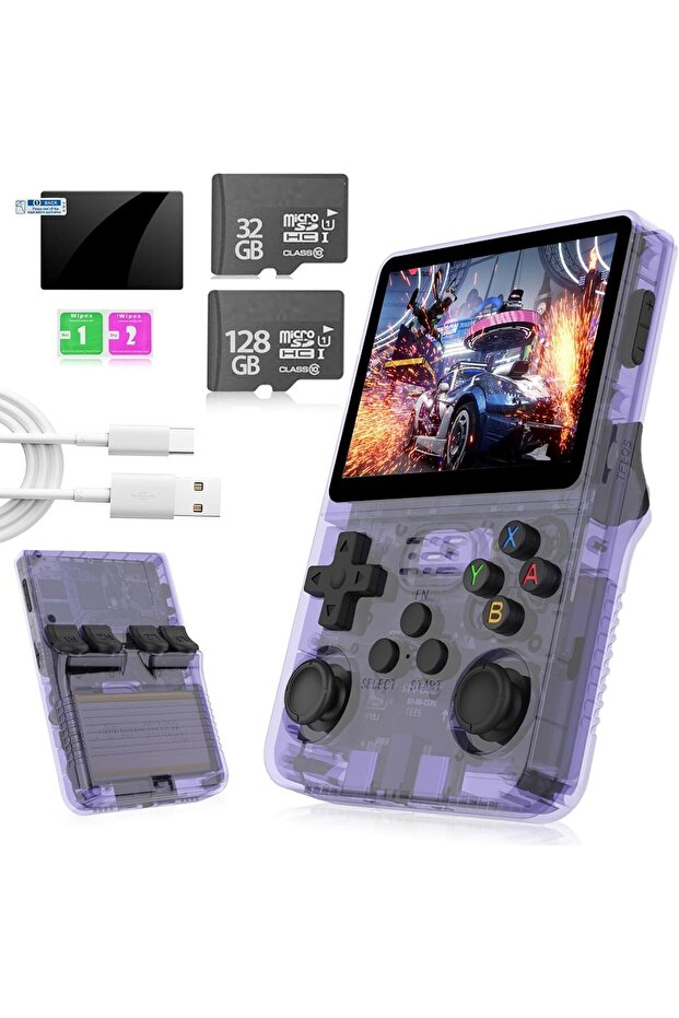 SJWOW R36S Handheld Retro Gaming Console Linux System with 32+128G TF Card, Preloaded with 20000+ Cl