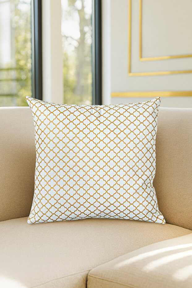 Duck Geo Throw Pillow Cover Gold Beige 40X40