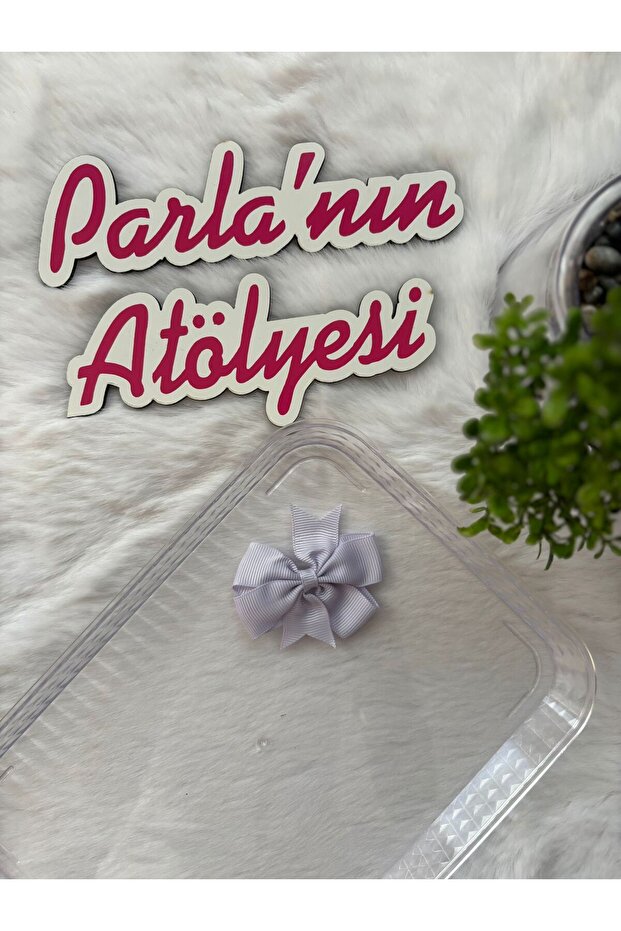 Girl's Gray Bow Hair Clip with Alligator Clip