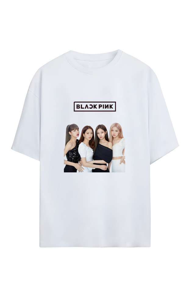 Black Pink Unisex Oversize Cotton T-Shirt