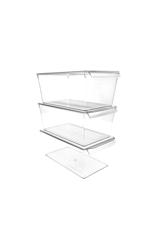 Refrigerator Organizer with Lid – Transparent, Unbreakable and Scratch-Resistant XL - 2