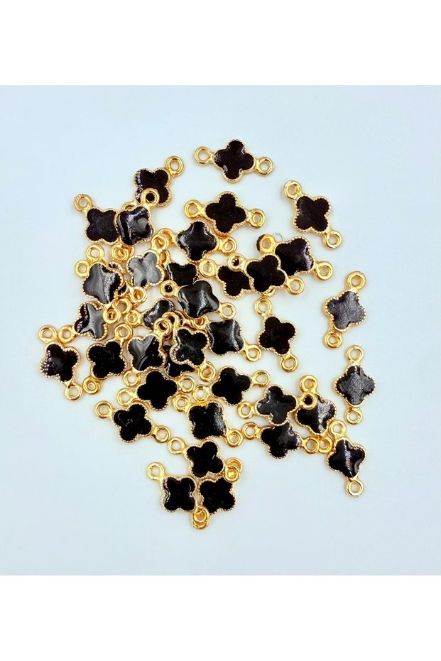 10 Pieces Non-Tarnish Black Color Clover Bracelet End Jewelry Supplies