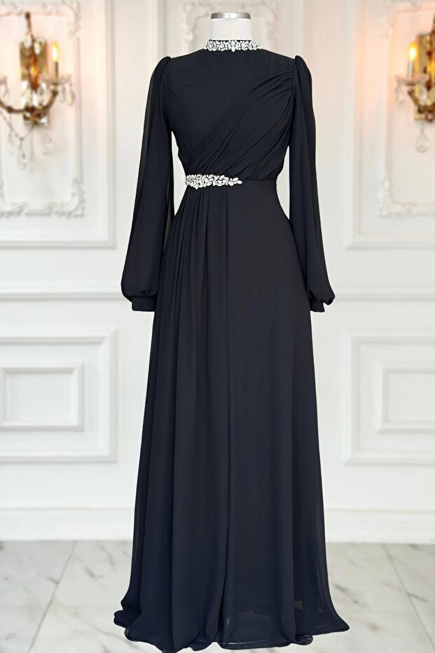 Peri Abiye Elbise Siyah - 1