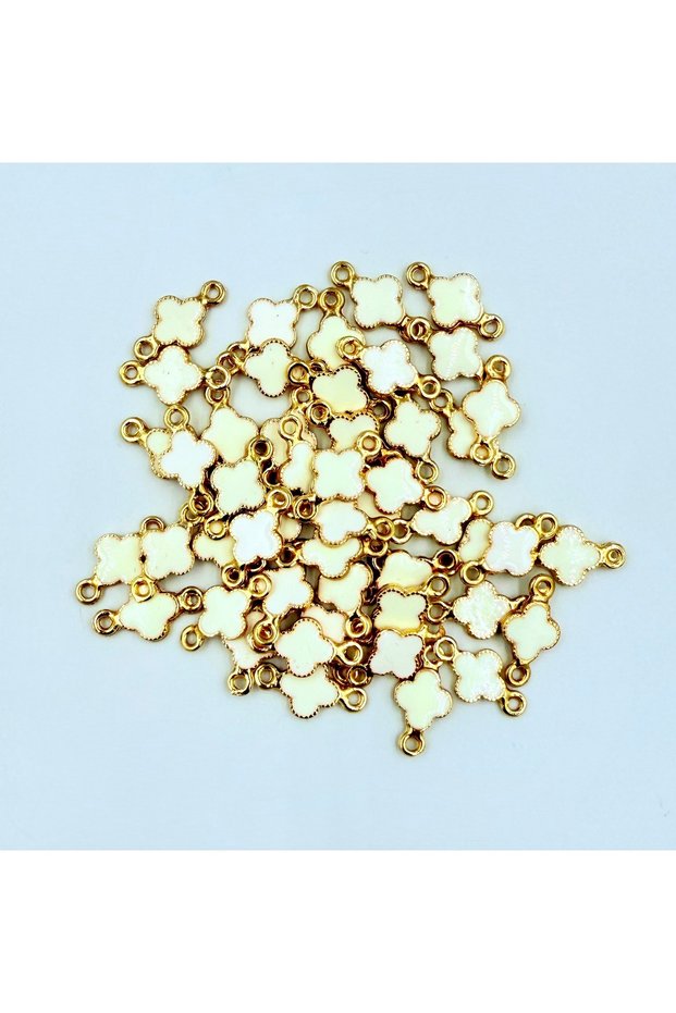 20 Pieces Non-Tarnish White Color Clover Bracelet End Jewelry Supplies