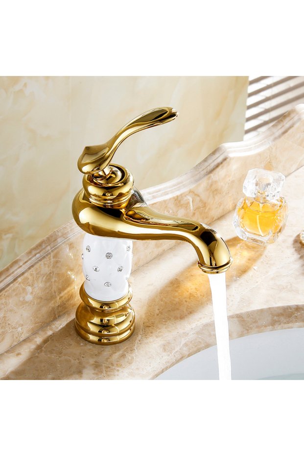 Fleko Rustic Model Gold Colored Sink Faucet