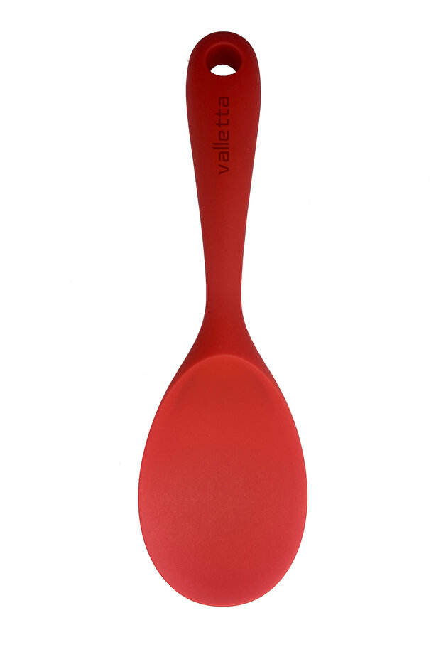 Single Heat Resistant Fireproof Non-Stick Silicone Rice Spoon Red