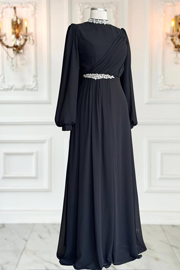 Peri Abiye Elbise Siyah - 3