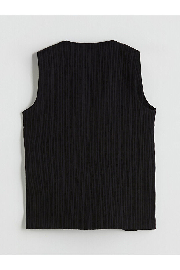 New Season Double-Breasted Collar Linen Blended Women's Classic Vest - 6