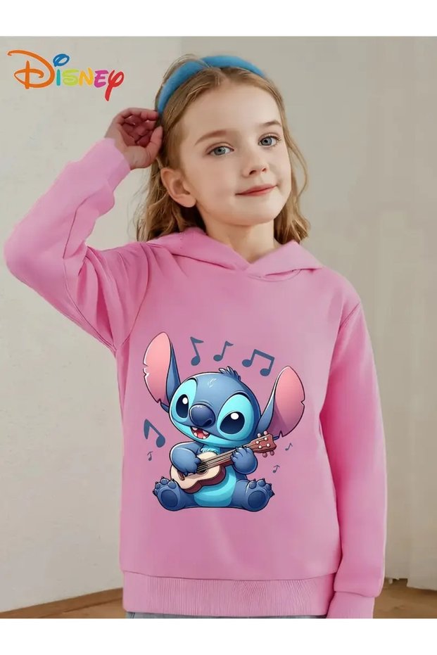 Winter Hooded Sweatshirt, Children's Stitch Music Printed