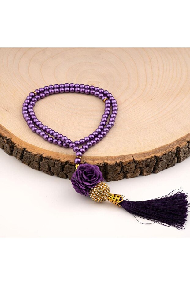Mini Stone Rose Prayer Beads Purple (99 Pieces - 6mm)