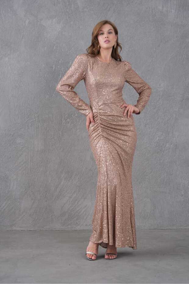 Rochie de seara lunga cu decolteu crew - 7