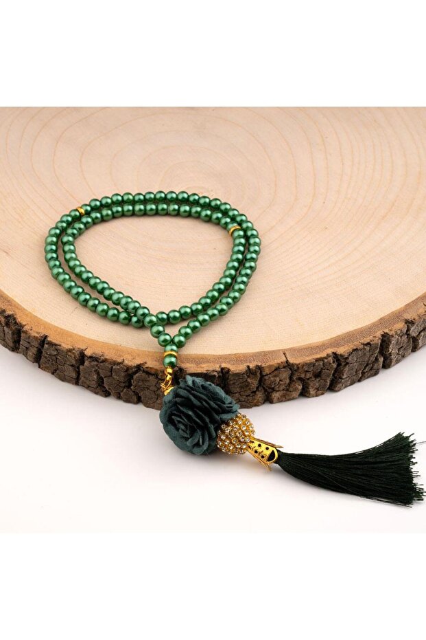 Mini Stone Rose Prayer Beads Green (99 Pieces - 6mm)