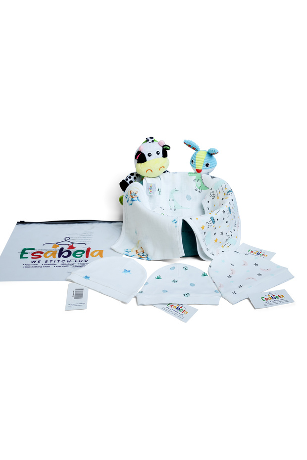 Multicolor Hat-Bib Baby Set 2