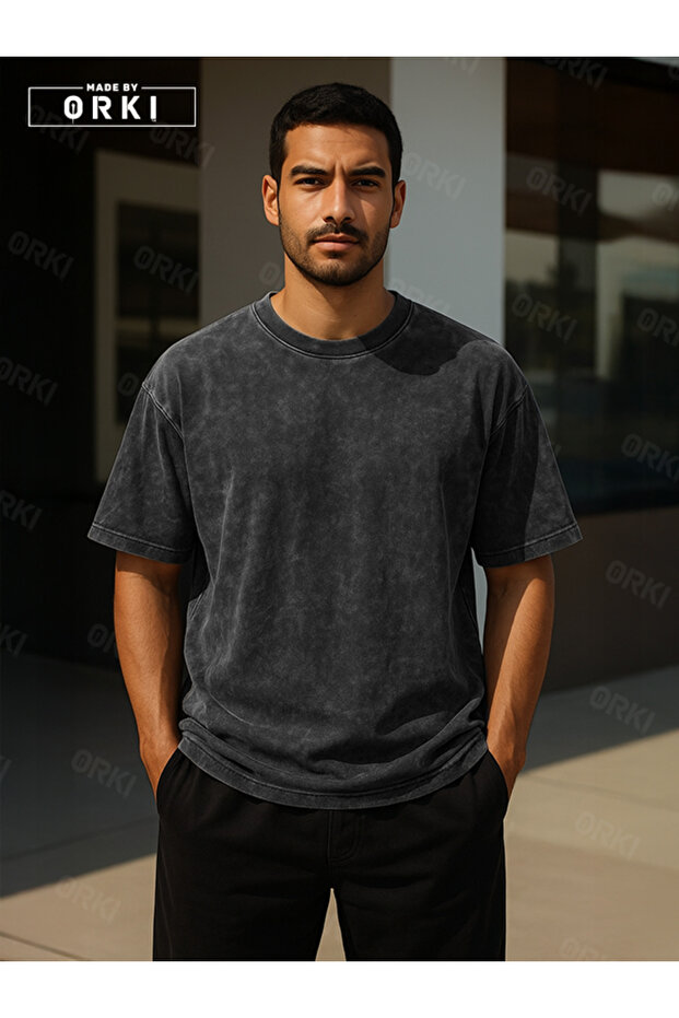 Power Fit – Oversize Black Tie-Dye T-Shirt & Black Pants Jogger Men's Tracksuit Set