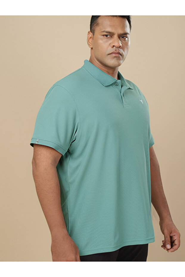 Men Plus Size Solid Polo - 2