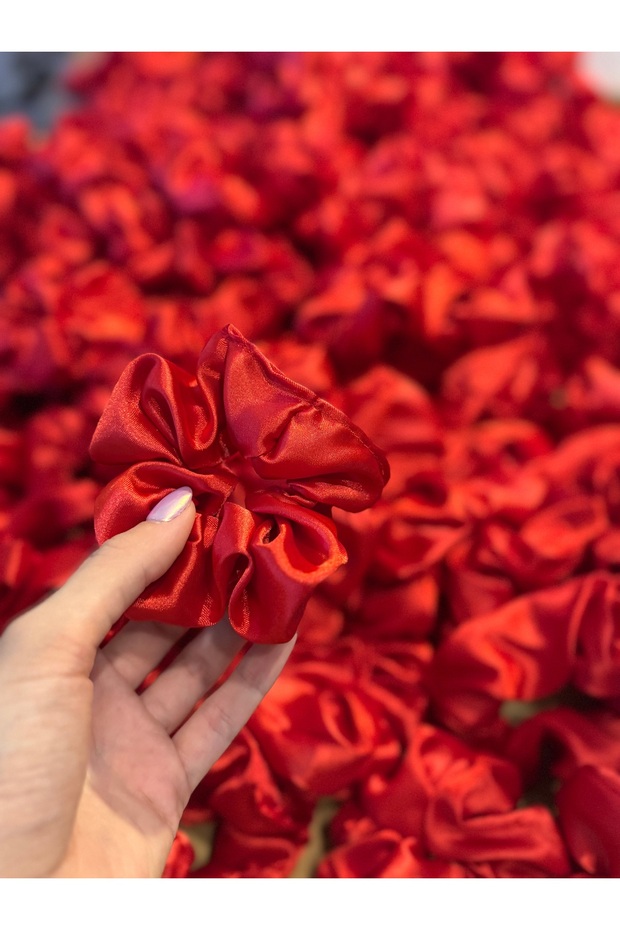 100 Pieces Henna Engagement Elastic Red Satin Scrunchie Hair Tie Bridesmaid Gift Henna Gift