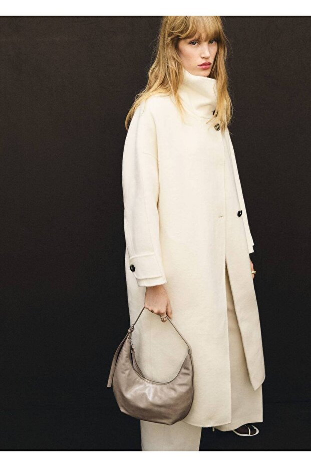 Tabaklanmış görünümlü orta boy oval çanta - 4