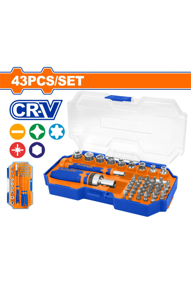 طقم مفكات متنوع (43 قطعة) – WSS8B43