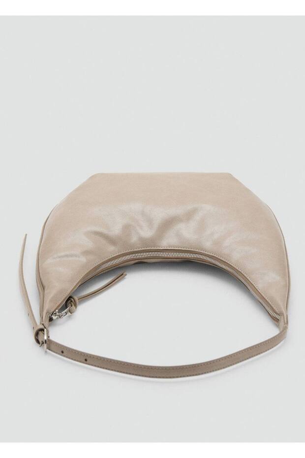 Tabaklanmış görünümlü orta boy oval çanta - 7