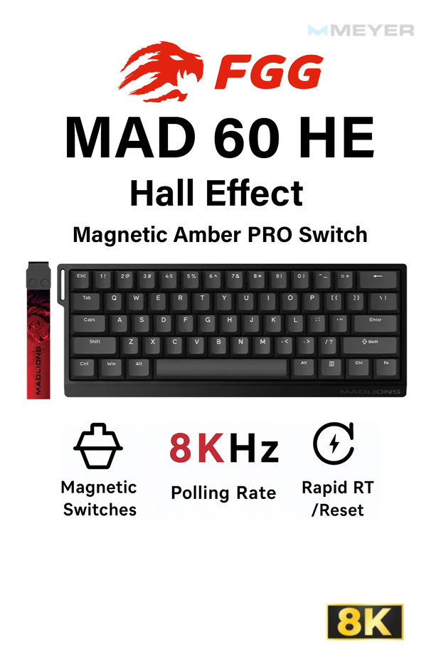 FGG Fierce Gaming Gear MAD60 HE Hall Effect Rapid Trigger 8K Mekanik Klavye (Manyetik Switch) - 1