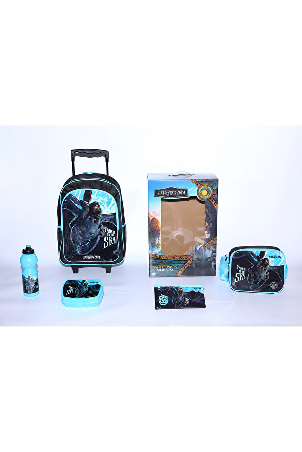 5 in 1 ValuePack-16" Trolley Bag with Lunch Box,Lunch bag,WaterBottle, PencilCase