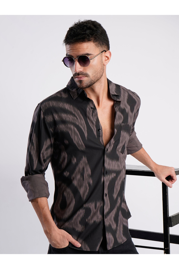 Men All Over Print Slim Fit Shirt