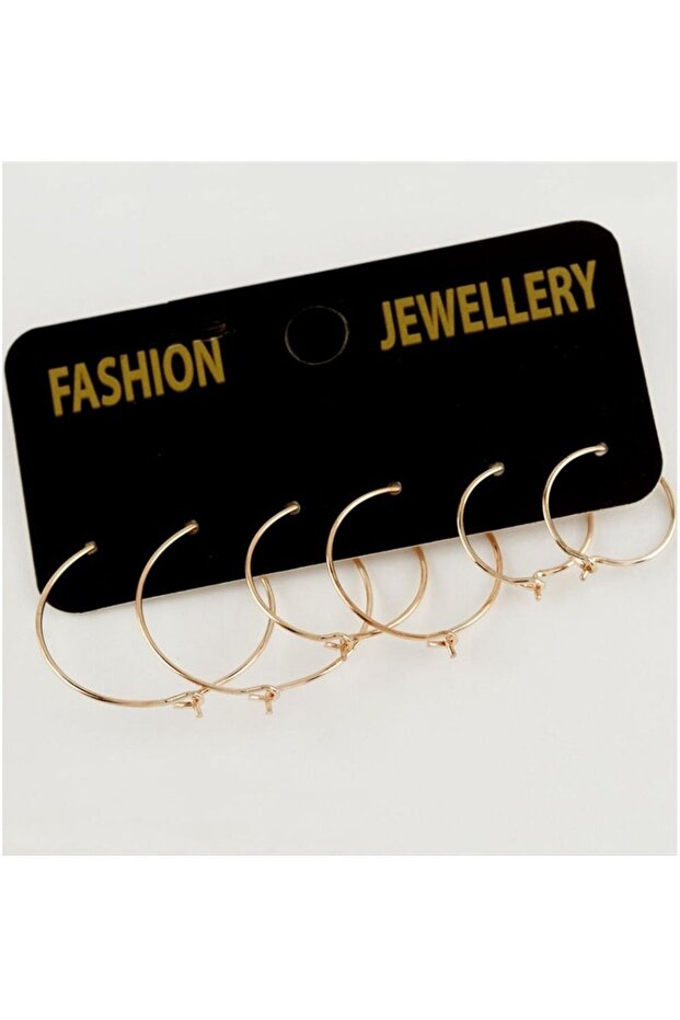 Women's Gold 6-Piece Hoop Earring Set