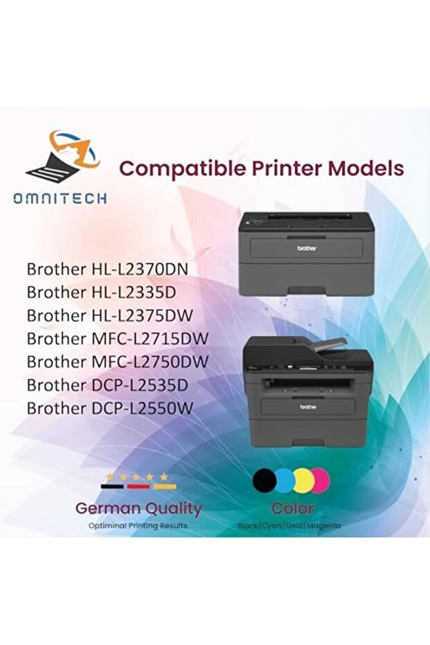 Omni Tech DR-2405 Black High Yield Drum Unit - Compatible with Printer Brother HL L2370DN, L2335D, L - 8