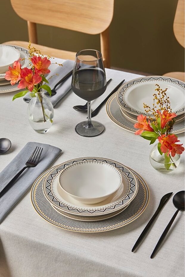 Elegance Bone Globe 24 Parça 6 Kişilik Yemek Takımı - 1