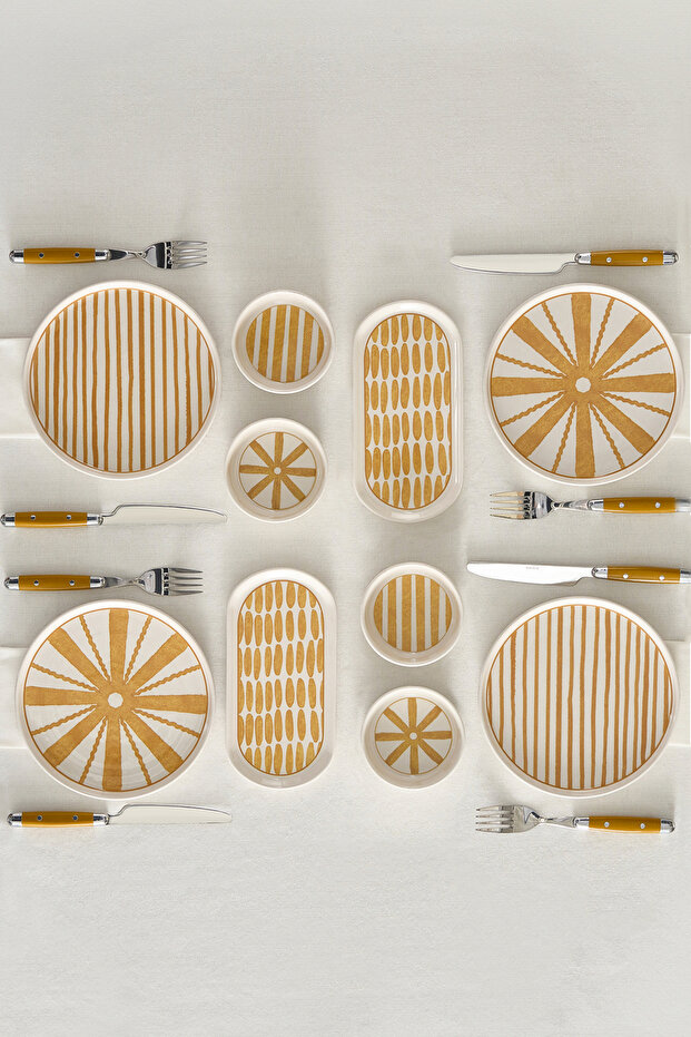 Solmar 10 Parça 4 Kişilik Kahvaltı Takımı Sarı - 1