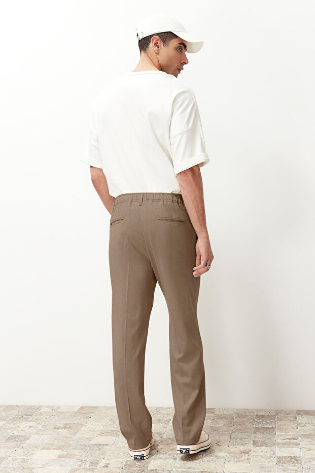 Bej Pileli Klasik Baggy Fit Kumaş Pantolon TMNSS24PL00024 - 7