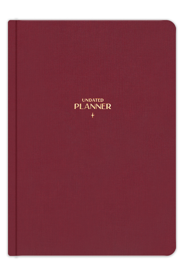 A5 Keten Süresiz Planlayıcı Ajanda Bordo - 4