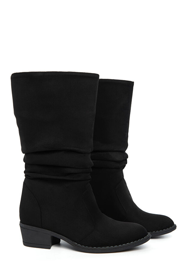 Siyah Süet Kadın Bot & Bootie 20886 - 5