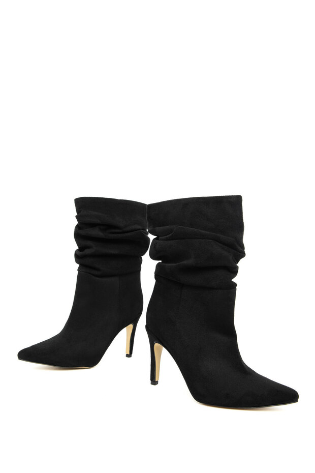 Czarne zamszowe buty damskie i botki 20028 - 3