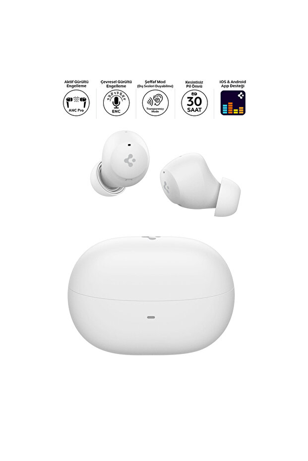 Audio TWS P10 Bluetooth Kablosuz Kulaklık ANC Pro Aktif Gürültü Engelleme 30 Saat Pil Beyaz ASD07963 - 1
