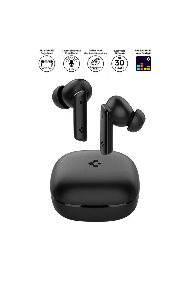 Audio TWS P20 Bluetooth Kablosuz Kulaklık ANC Pro Aktif Gürültü Engelleme 30 Saat Pil Siyah ASD07888 - 1
