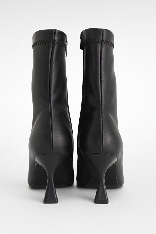 Siyah Kadın Streç İnce Topuklu Bot&Bootie 7CM BYNDSİT01 - 7
