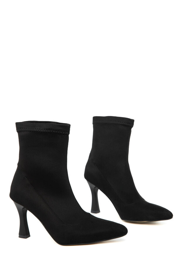 Siyah Süet Kadın Bot & Bootie 20983 - 2