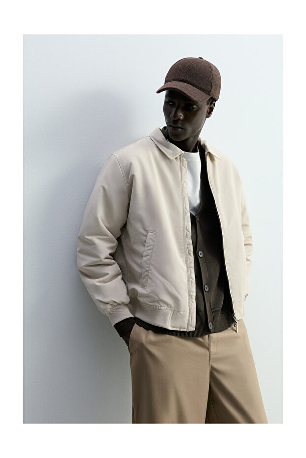 Męska kurtka z podszewką i kołnierzem koszulowym - 5