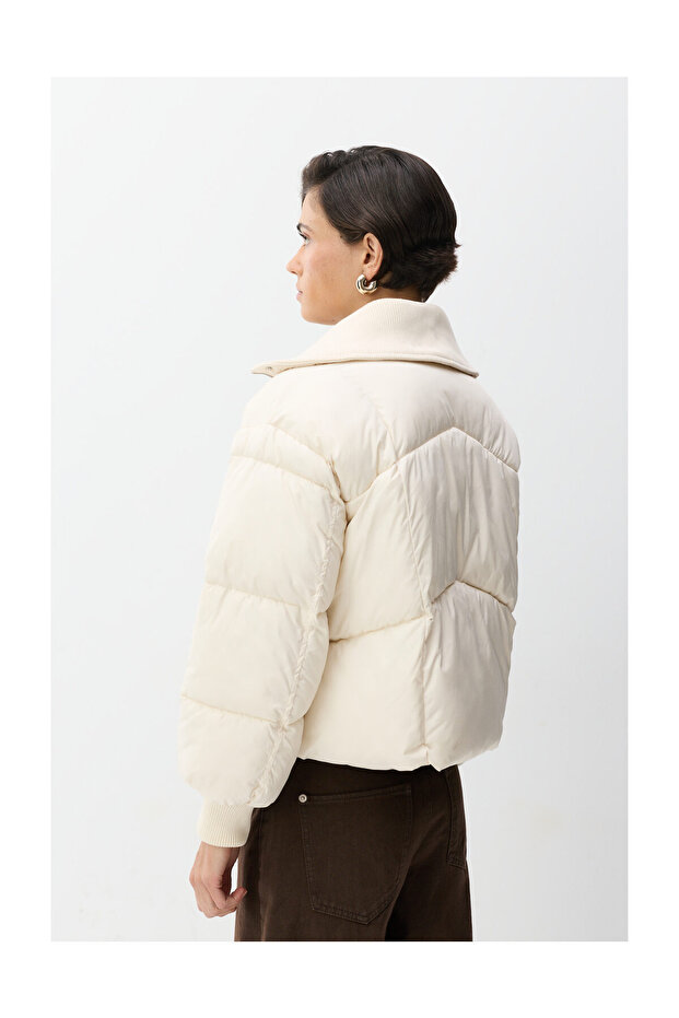 Kobiety Kurtka z dzianinowym kołnierzem - 4