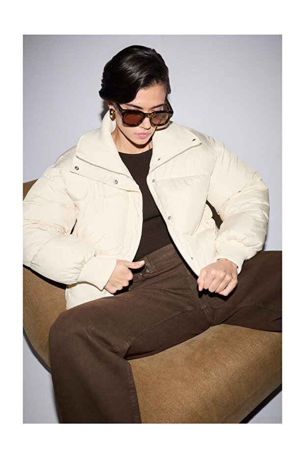 Kobiety Kurtka z dzianinowym kołnierzem - 5