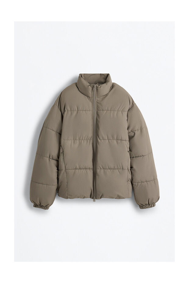 Men's Basic Padded Jacket with Stand-Up Collar - 3