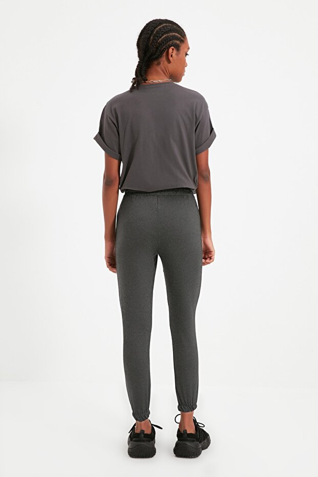 Anthrazit Basic Jogger dünne gestrickte Jogginghose Hose TWOAW21EA0194 - 5