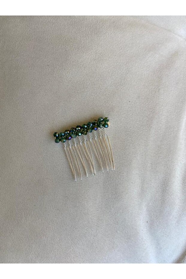 Dark Green Crystal Mini Comb Buckle 4 Cm