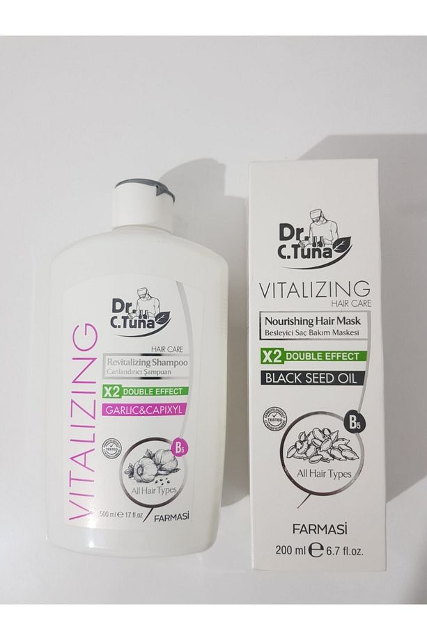Farması Dr. C. Tuna Vitalizing Sarımsaklı Şampuan 500 Ml. Ve Çörek Otlu Saç Maskesi 200 Ml. - 1