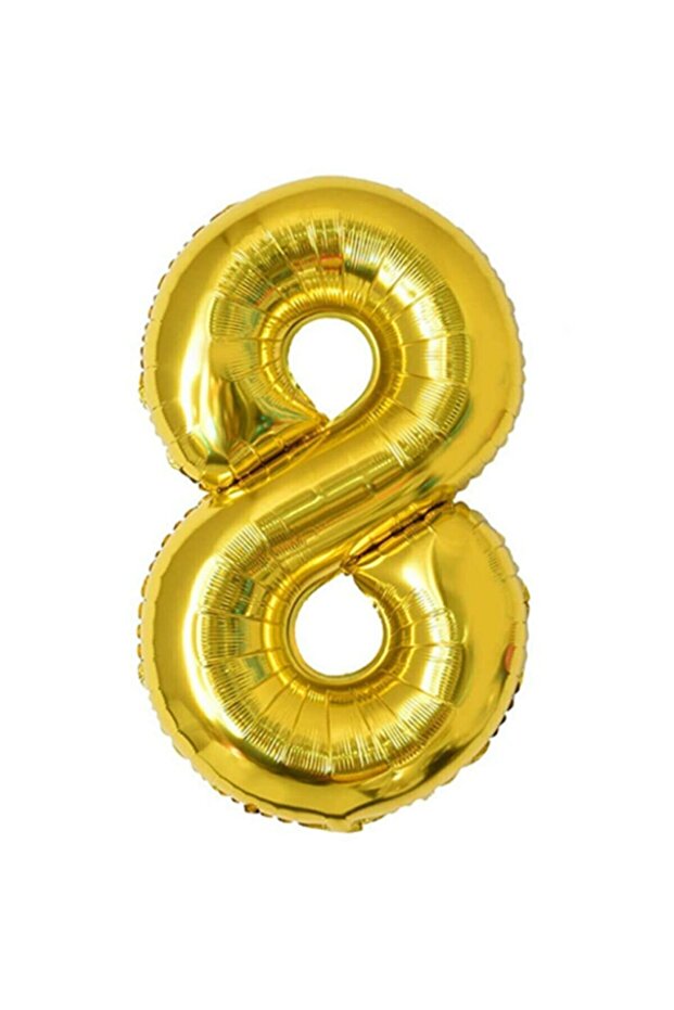 Number 8 Foil Balloon Gold Color 40'' 100 Cm