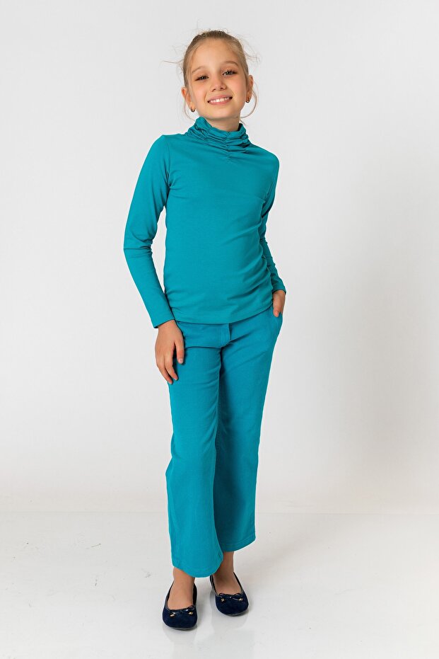 Devojčice, mint pantalone - 2